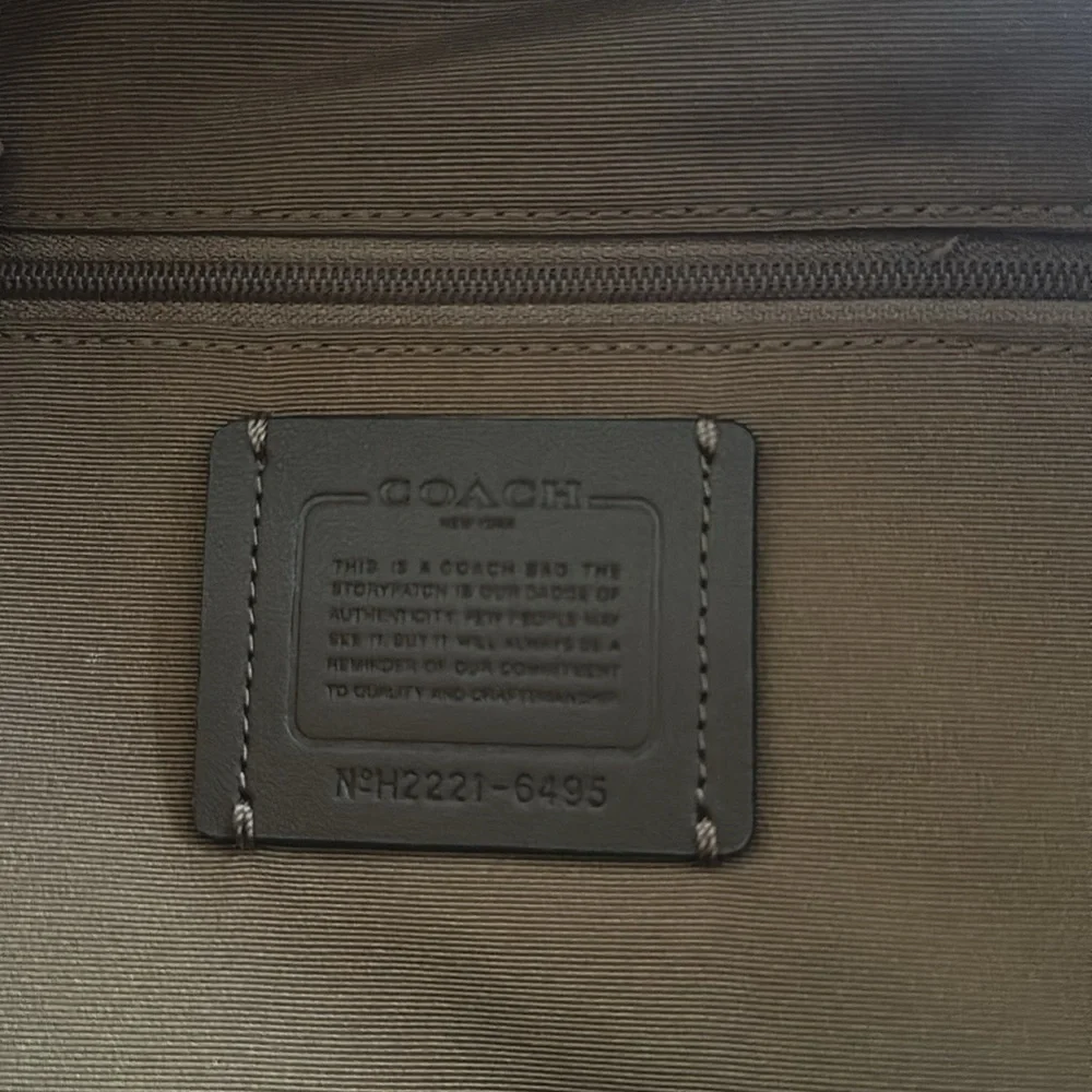 Coach Brown Signature Canvas Backpack with Cream Front Pocket
